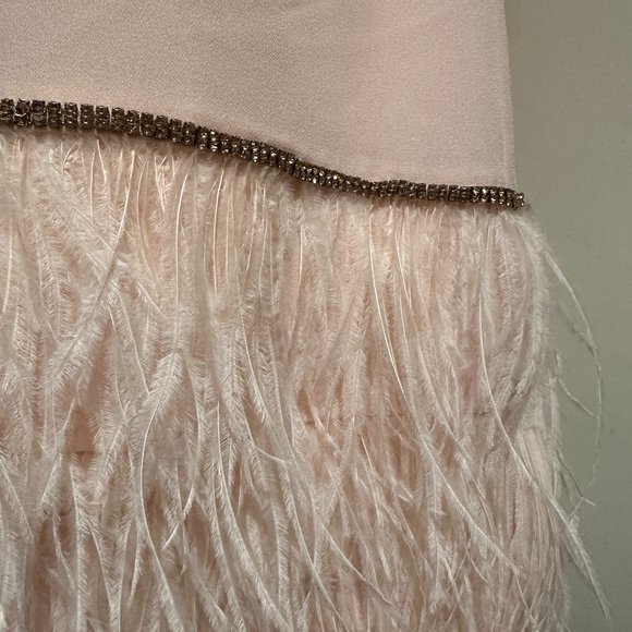 NEW! SLEEVELESS FEATHER HEM SHIFT DRESS - Picture 8 of 10